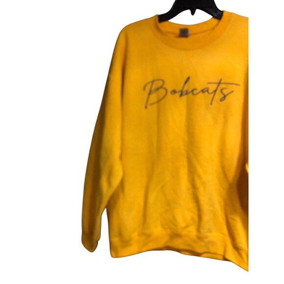 Local Team Preppy Thrashed Yellow Bobcats Pullover Yellow Crewneck Sweatshirt L - Picture 6 of 16